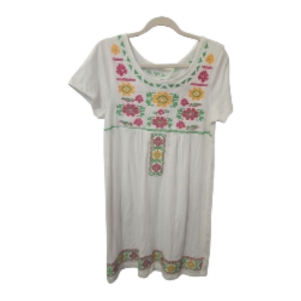 Floral Embroidered White Dress